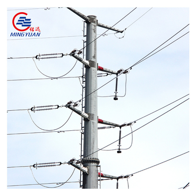 69kv ইস্পাত ইউটিলিটি পোল গ্যালভানাইজড Q355B স্টিল হট ডিপড মেটাল টেলিফোন