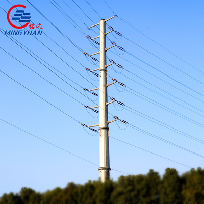 110kv GR8.8 ইস্পাত ইউটিলিটি পোল, হেক্সাডেকাগন গ্যালভানাইজড বৈদ্যুতিক খুঁটি