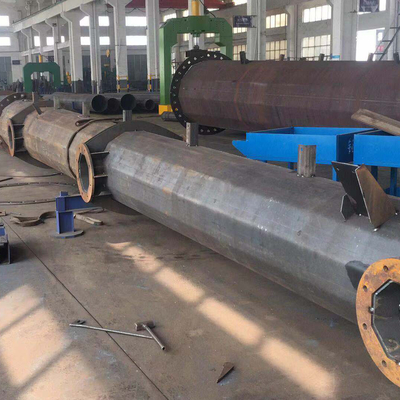 110kv গ্যালভানাইজড উচ্চ ভোল্টেজ বৈদ্যুতিক মেরু হেক্সাডেকাগন 9m ইউটিলিটি