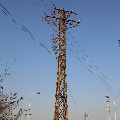 অ্যাঙ্গেল গ্যালভানাইজড 220kv ট্রান্সমিশন লাইন টাওয়ার, 10মি হাই ভোল্টেজ ইলেকট্রিক টাওয়ার