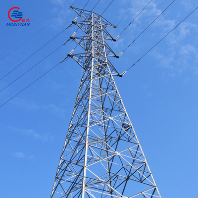 132kv বৈদ্যুতিক শক্তি টাওয়ার ইস্পাত বৈদ্যুতিক টাওয়ার হট ডিপ গ্যালভানাইজড সহ ট্রান্সমিশন লাইনের জন্য