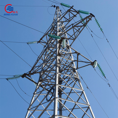 132kv বৈদ্যুতিক শক্তি টাওয়ার ইস্পাত বৈদ্যুতিক টাওয়ার হট ডিপ গ্যালভানাইজড সহ ট্রান্সমিশন লাইনের জন্য