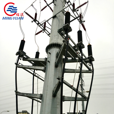 ট্রান্সমিশন লাইনের জন্য 69kv ইস্পাত মনোপোল টাওয়ার 10kv কবর