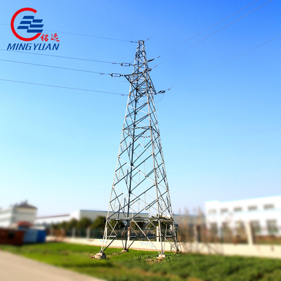 66kV ট্রান্সমিশন লাইন ইস্পাত মেরু টাওয়ার উচ্চ ভোল্টেজ 120KM/H